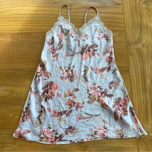 Victoria’s Secret Slip Dress Lingerie Floral Lace Blue Pink Satin Romantic Girly